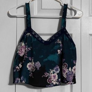 Urban Outfitters Silk Flowy Crop Top SZ S